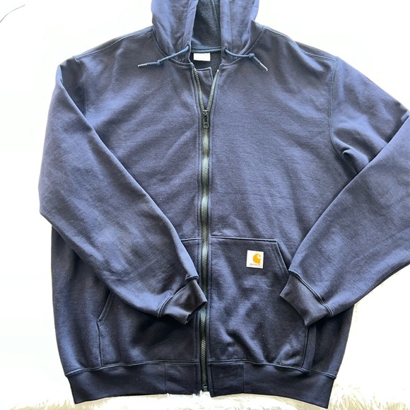 Carhartt Other - CARHARTT Men’s Zip Up Hoodie Hooded Sweatshirt Jacket Navy Large